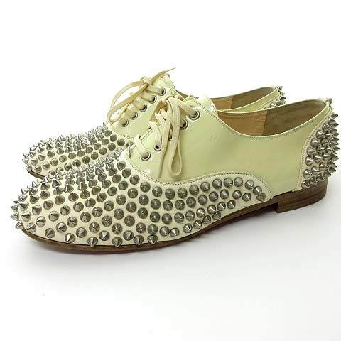 【人気SALE，人気】 Christian louboutin エナメル パテント &times; レザー オックスフォード コンビ スパイク スタッズ シューズ アイボリー系 37 24cm位(37)｜売買されたオークション情報、yahooの商品情報をアーカイブ 女性用