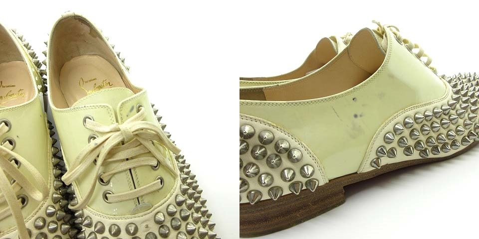 Christian Louboutin クリスチャンルブタン パンプス - パテントレザー Louboutin(クリスチャンルブタン) &frasl; ルブタン ポインテッド ピガール サンダル&frasl;34.5&frasl;BLK クリスチャン エナメル パテント オープントゥ