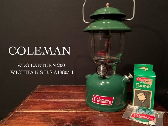 お買い得，人気SALE ビンテージ コールマン/Coleman/ランタン/1980年11月200Aシングルマントル 超 製造期間が短いGreen MANTLE/ FILTER FUNNEL有(ホワイトガソリンランタン)｜売買されたオークション情報、yahooの商品情報を ホワイトガソリンランタン