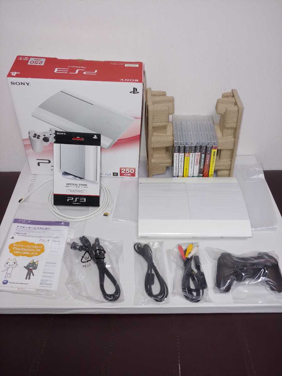 美品】PlayStation3 PS3 本体 CECH-4000B ソフト8本+縦置きスタンド+ 
