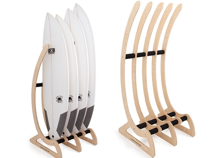 即落】OCEAN&EARTH TIMBER FREE STANDING サーフボードラック 新品