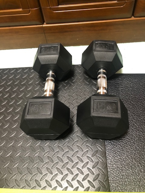 爆買い，セール ヘックスダンベル 15kg&times;2個セット ポパイダンベル ダンベルスタンド付き(バーベル、ダンベル)｜売買されたオークション情報、yahooの商品情報をアーカイブ公開 - オークファン バーベル、ダンベル