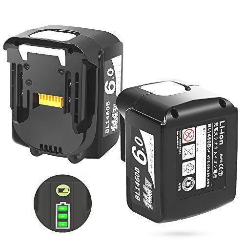 マキタ Abeden 互換 BL1460B バッテリー 残量表示 2個同時充電器 2個+DC18RD ☆BL1460B 6.0Ah 14.4V 互換バッテリー 価格.com 14.4v bl1460b マキタ互換バッテリーBL1460の値段と価格推移は？｜1件の売買データ