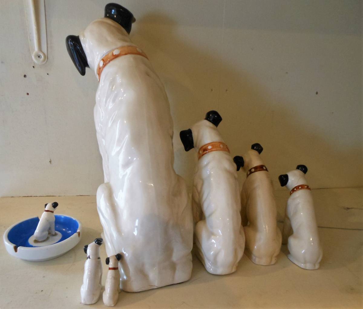 昭和 当時 Victor オーディオ ビクター犬 ニッパー 陶器製 8点セット