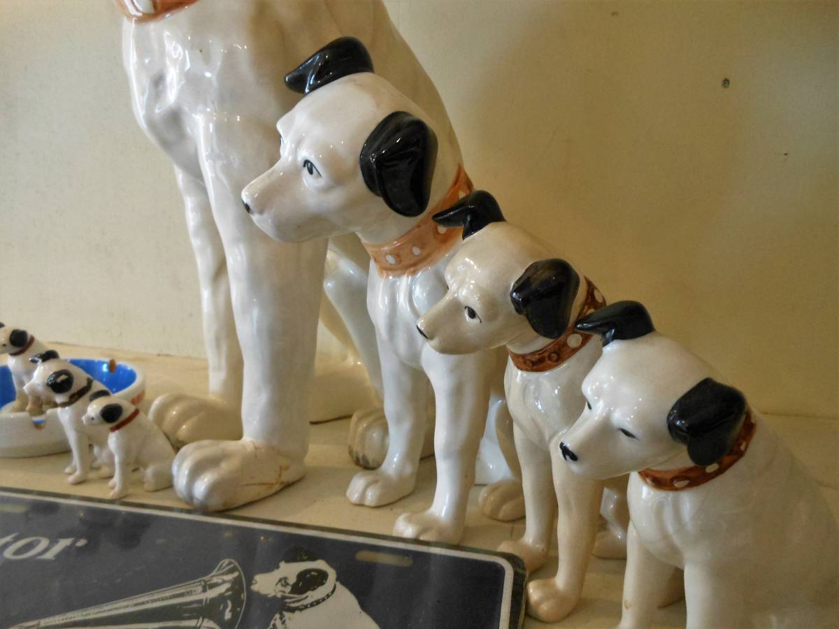 昭和 当時 Victor オーディオ ビクター犬 ニッパー 陶器製 8点セット