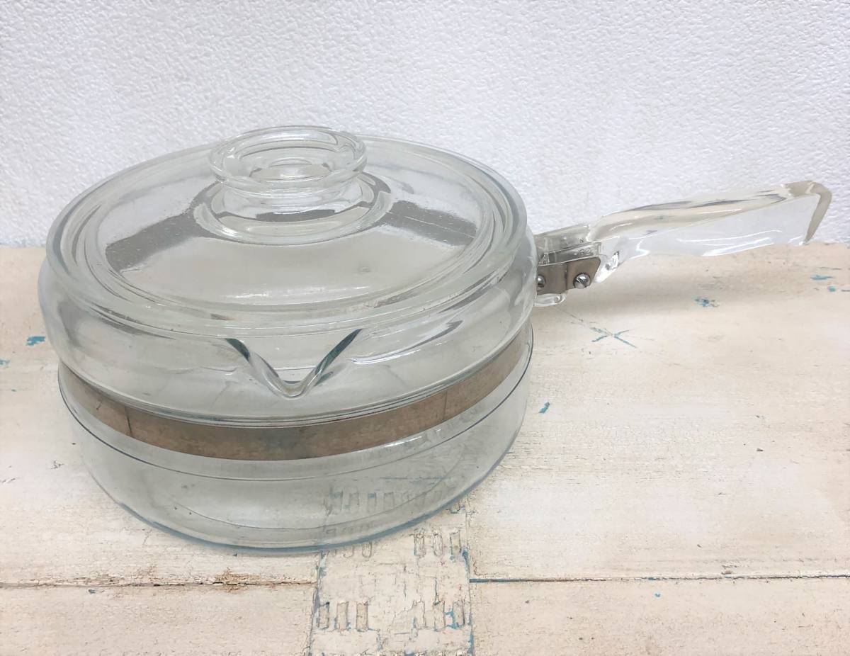 ヴィンテージ PYREX オールドパイレックス ソースパン USA製 片手鍋