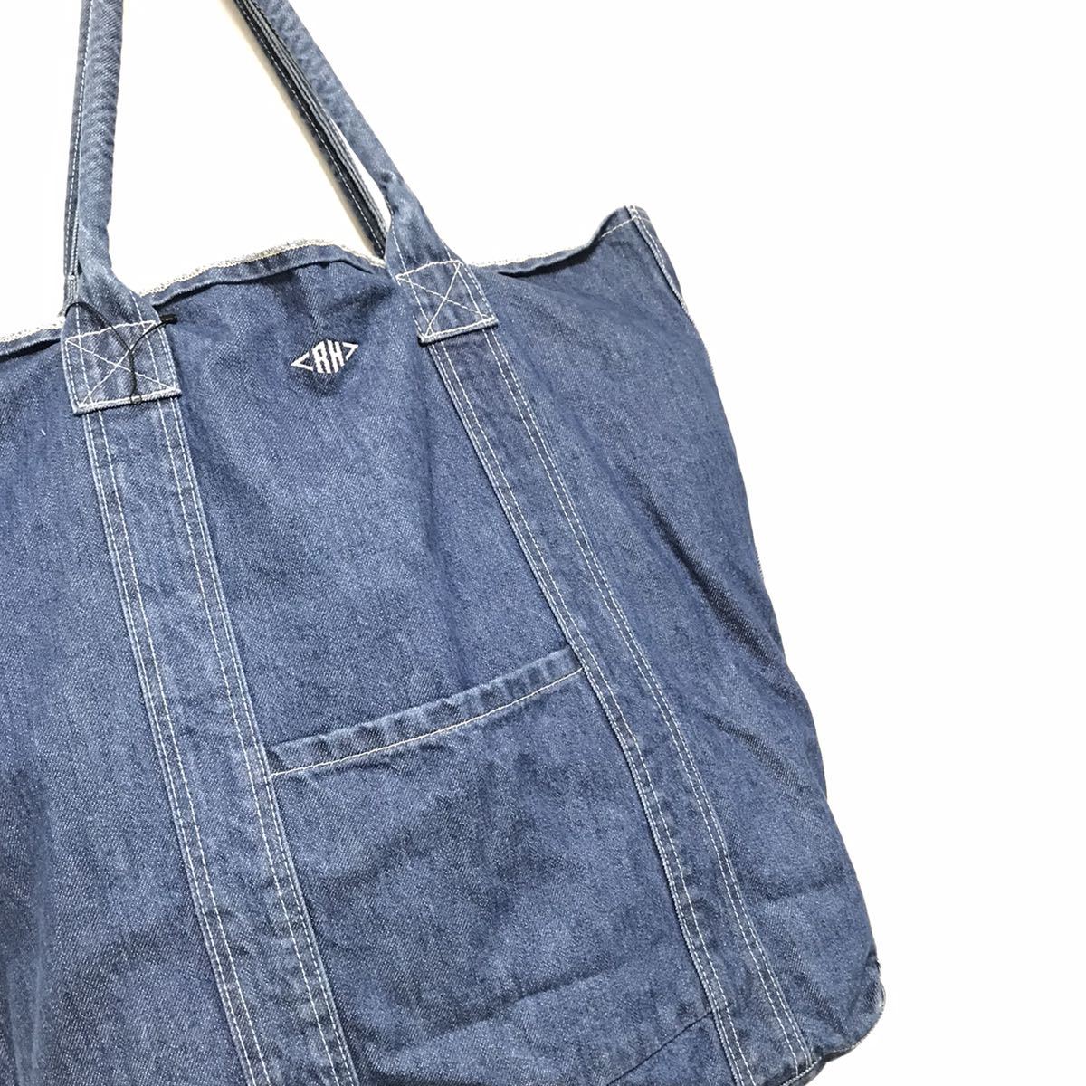 新品同様 Ron Herman ロンハーマン ロゴ デニム トートバッグ Large 