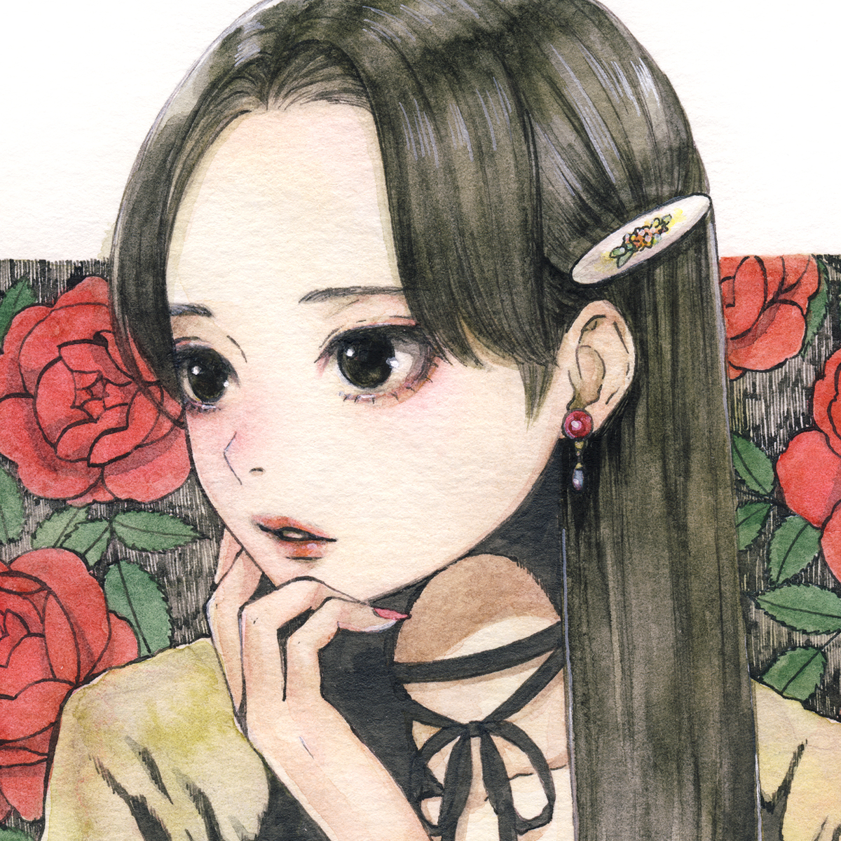 専用　手描きイラスト　水彩画　原画　美人画　オリジナル 手描きイラスト オリジナル 原画 自作 絵 オリジナルイラスト イラスト