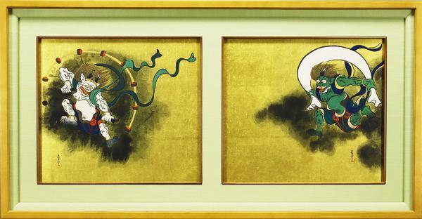 尾形光琳 木版画 作品証明シール有り 「風神雷神図」 公式通販 尾形