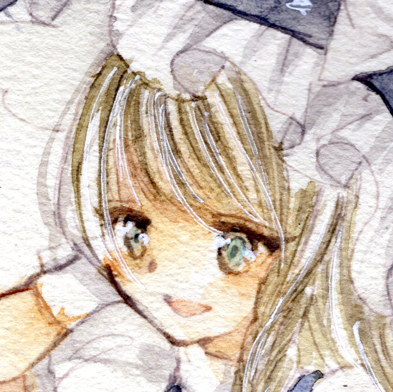 同人 手描きイラスト 原画 ☆「東方project 霧雨魔理沙」☆ 透明水彩