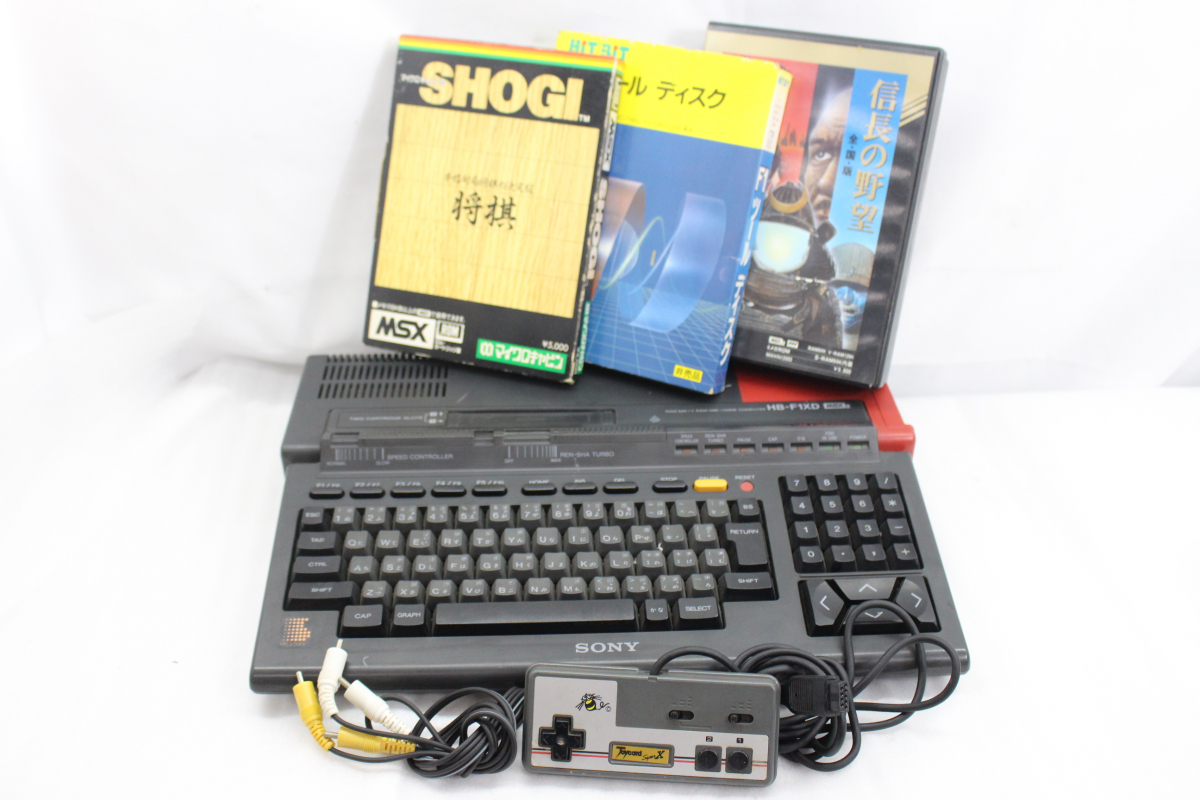 ト打】1円～貴重ゲーム機ソフト付 SONY MSX2 HB-F1XD 本体 ソニー 信長
