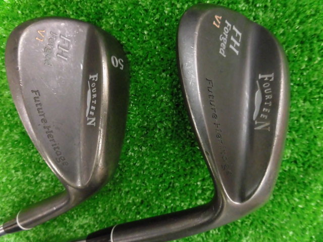 Forged V1 ウェッジ フォーティーン マットブラック FH forged v1 中古FH 中古 50-08 HT スチールシャフト fh CD 2本セット(50°,56