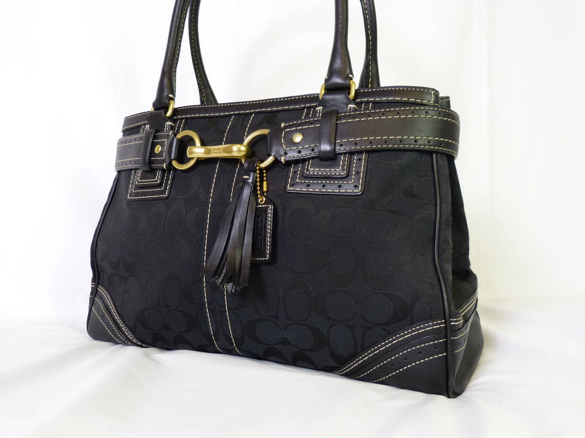1円 □美品□ COACH コーチ 10508 シグネチャー キャンバス×レザー 