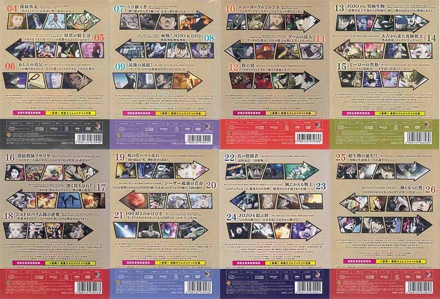 Dvd ジョジョの奇妙な冒険 Vol 2 9 初回生産限定版 計8本セット 塩屋翼 子安武人 川澄綾子 上田燿司 興津和幸 杉田智和 1円 さ行 売買されたオークション情報 Yahooの商品情報をアーカイブ公開 オークファン Aucfan Com