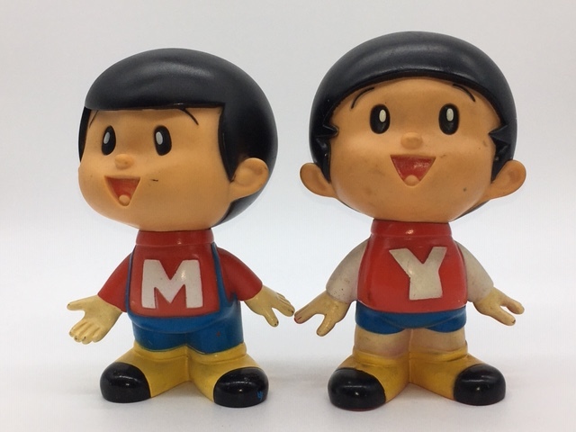 カウンター用 ヤンマー農機 ヤン坊＆マー坊 ソフビ 貯金箱 昭和レトロ