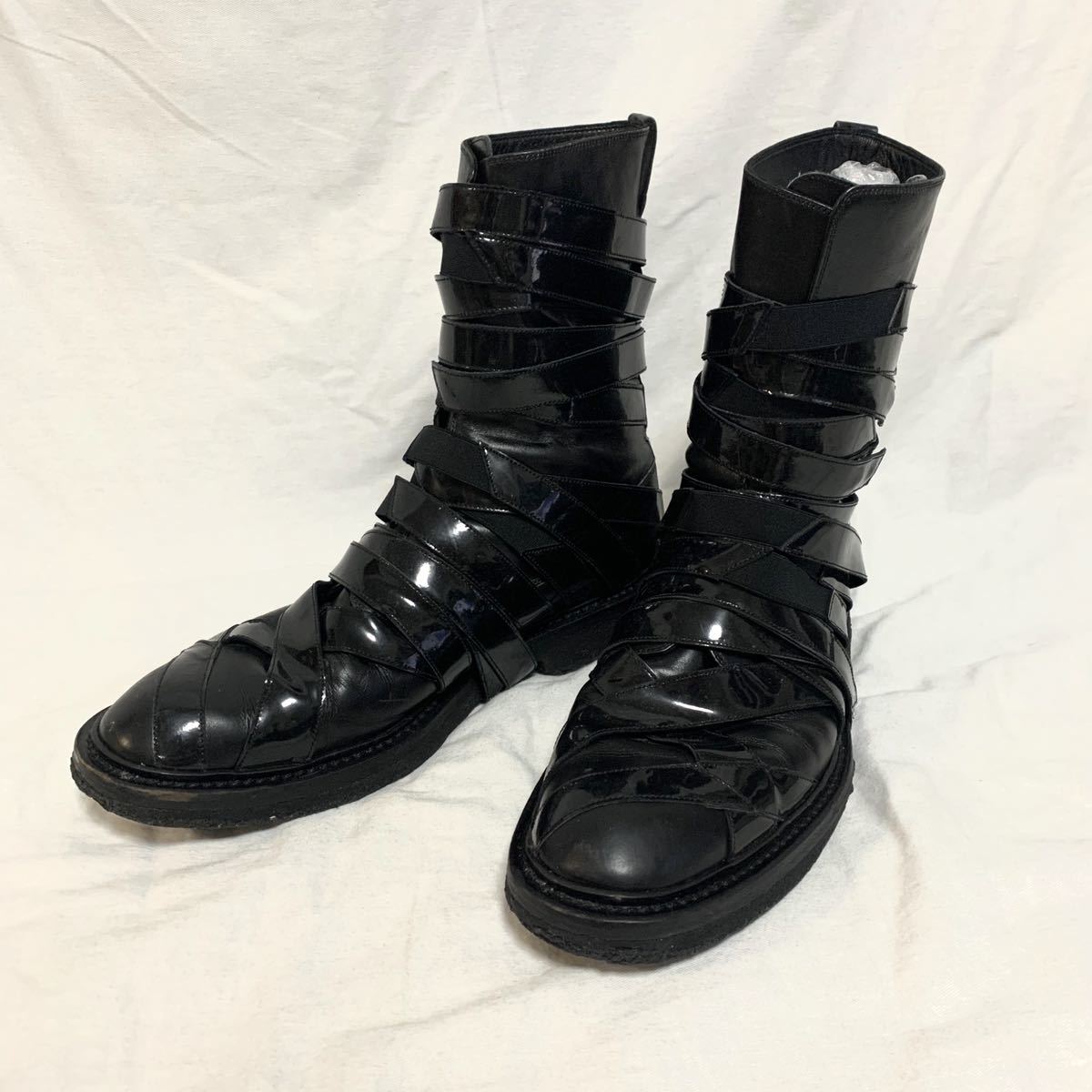 名作 Dior HOMME 08AW ディオールオム パテントレザー エナメル ベルト 