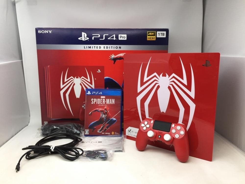 R22【美品】 【PS4】 プレイステーション4 Pro本体 Marvel's Spider