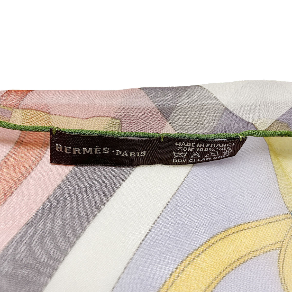 美品】HERMES エルメス シフォンストール マルチカラー シルク100