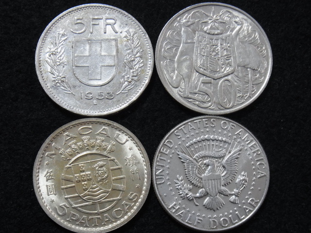 家の整理 古銭 LIBERTY リバティ銀貨ケネディ 1964年 5フラン銀貨1953