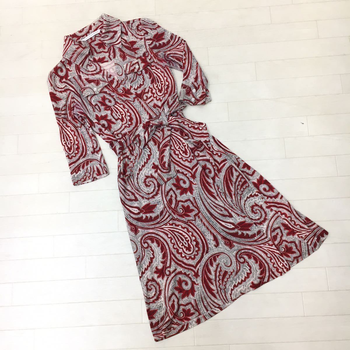 M007 Diane Von Furstenberg ダイアンフォンファステンバーグ カシュクール ラップ ワンピース 総柄 シルク 100 七分袖 レッド系 サイズ4 ワンピース 売買されたオークション情報 Yahooの商品情報をアーカイブ公開 オークファン Aucfan Com