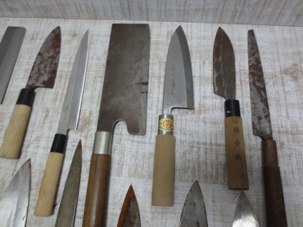 人気,セール ■c215 包丁まとめ 20本 銘あり 堺 豊光 長傳 宗一 正元 庖丁 和包丁