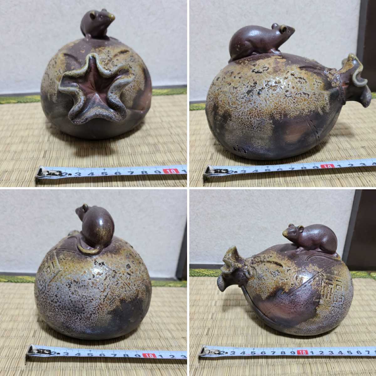 備前焼　ネズミ福　置物　陶芸　茶道具 備前焼 ネズミ福 置物 陶芸 茶道具 備前焼 ネズミ福 置物 陶芸 茶道具