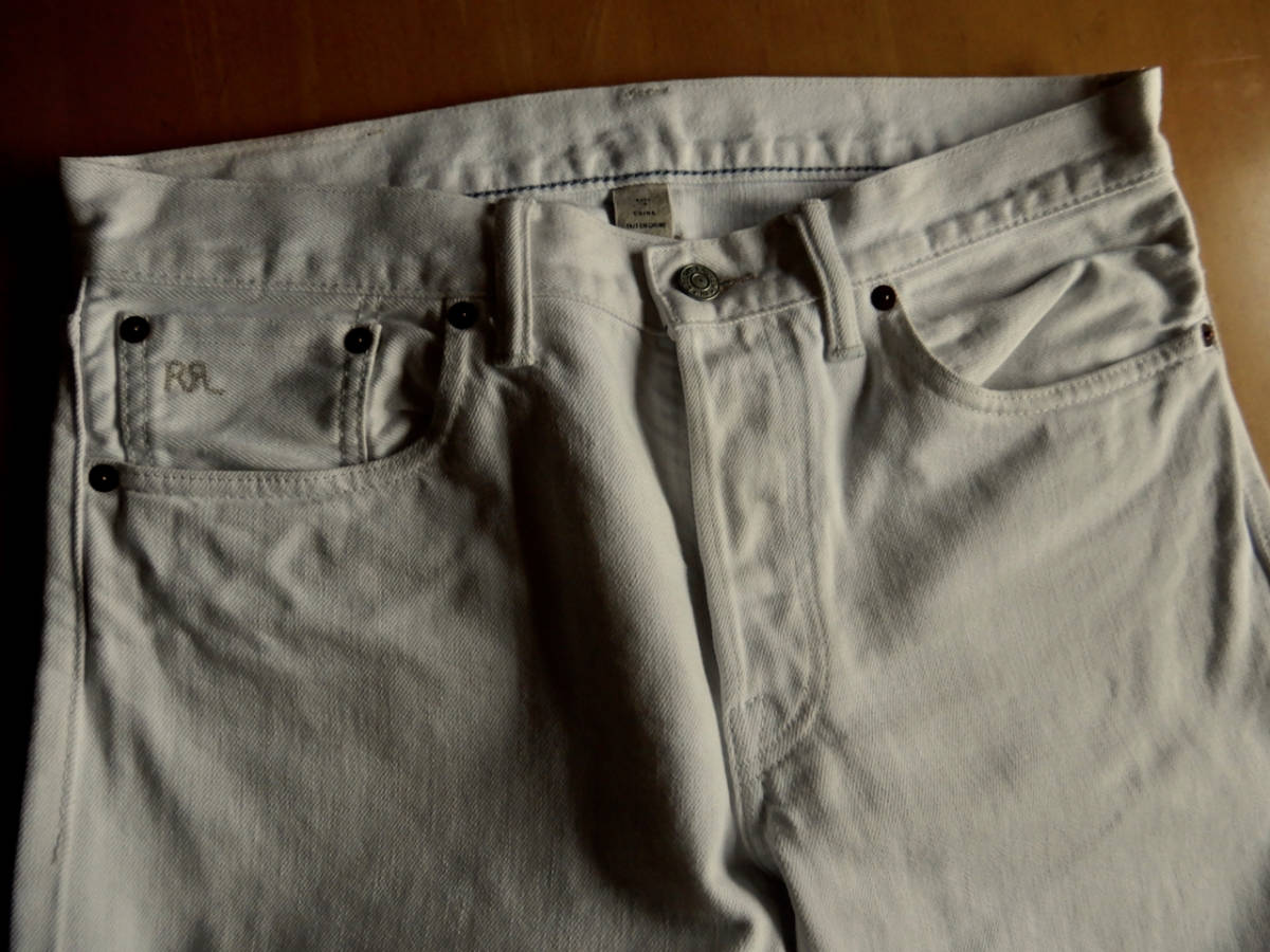 RRL シャトルウーブンスリムフィットホワイトデニム 31/30 赤耳 