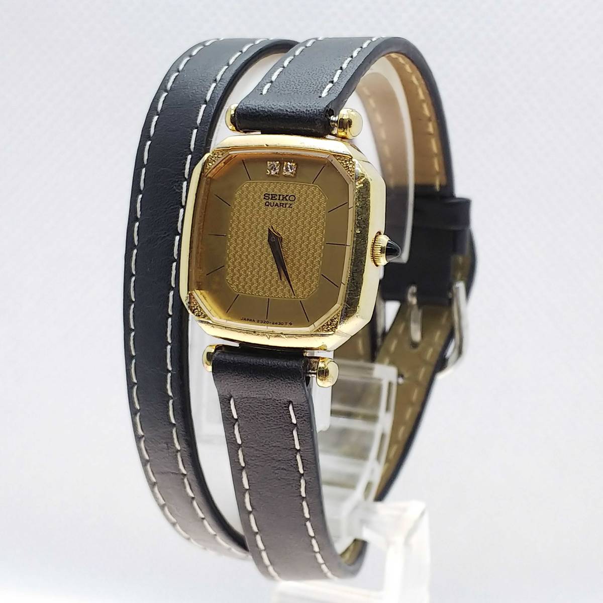 電池交換済】セイコー SEIKO エクセリーヌ 2Pダイヤ SGP ゴールド 2320 