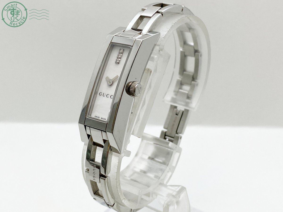 N10678　1円スタート☆GUCCI(グッチ)110 文字盤ホワイト 3P QUARTZ クォーツ腕時計 レディース スクエア Gucci 0 Rare Watch Steel 112933026BUYMA