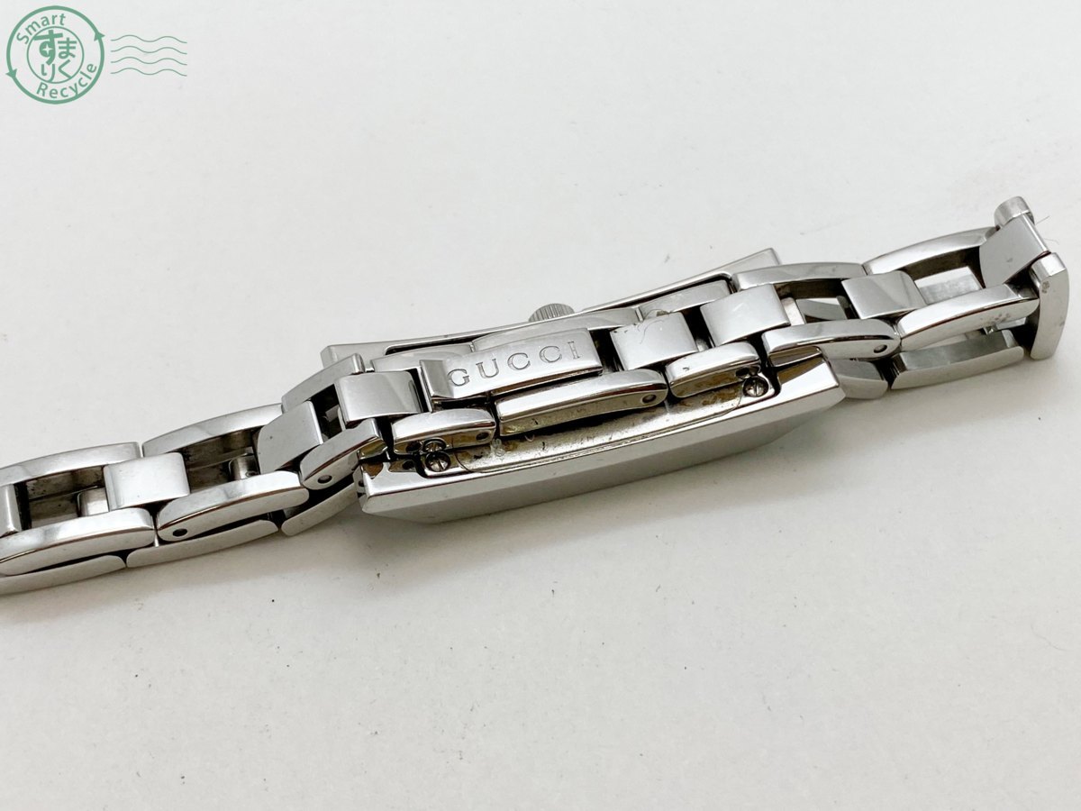 N10678　1円スタート☆GUCCI(グッチ)110 文字盤ホワイト 3P QUARTZ クォーツ腕時計 レディース スクエア Gucci 0 Rare Watch Steel 112933026BUYMA