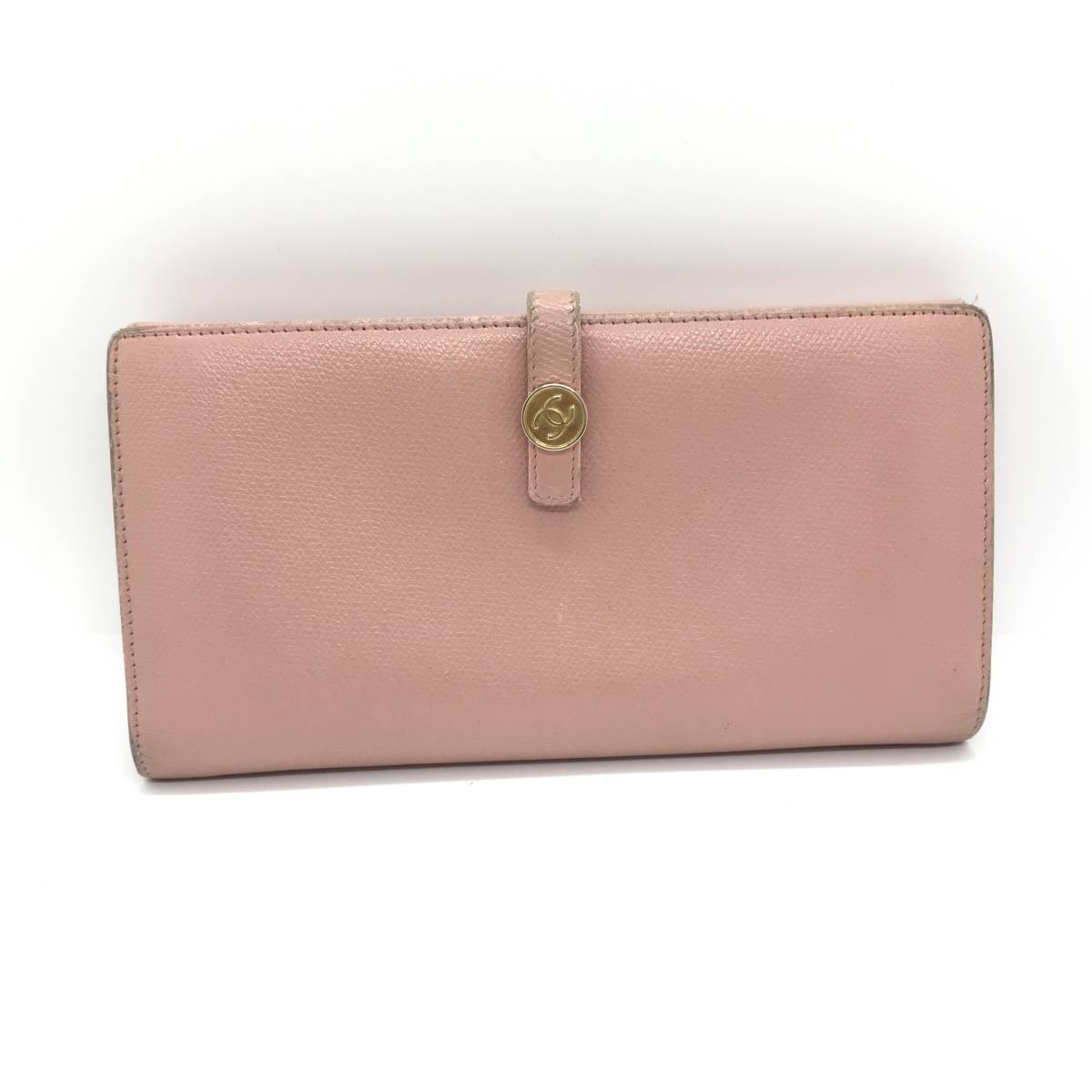 ◇100円スタート◇ CHANEL シャネル ココマーク 2つ折り 長財布 ピンク