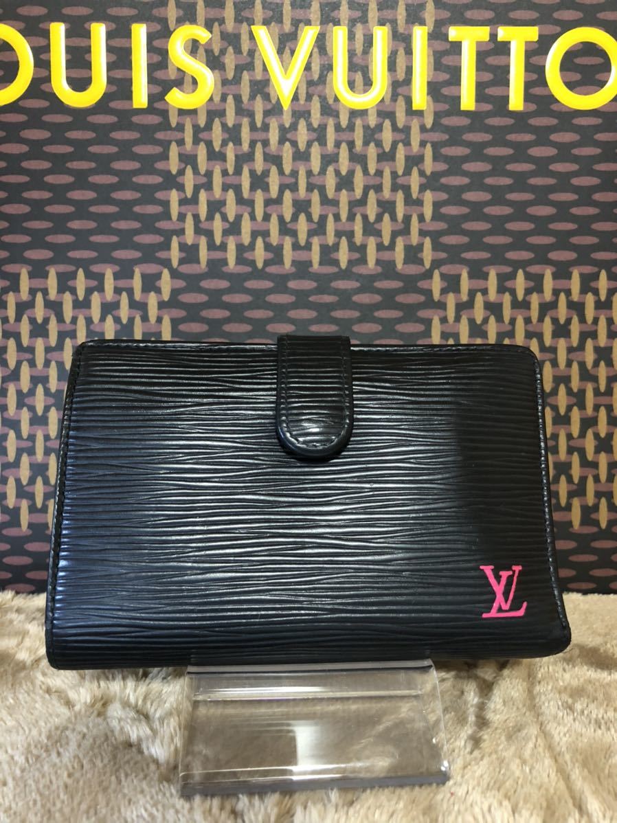 低価，新品 カスタマイズ ルイヴィトン エピ ポルトフォイユヴィエノワ LOUIS VUITTON ブラック＋ピンク がま口 二つ折り財布 １円(エピライン)｜売買されたオークション情報、yahooの商品情報をアーカイブ 服飾小物