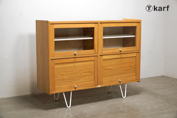 豊富な，HOT kag146 極 karf カーフ rapid Flap cabinet ラピッド フラップキャビネット オーク サイドボード カップボード 9.8万W0(キャビネット、デスクワゴン)｜売買されたオークション情報、yahooの商品情報を キャビネット、デスクワゴン