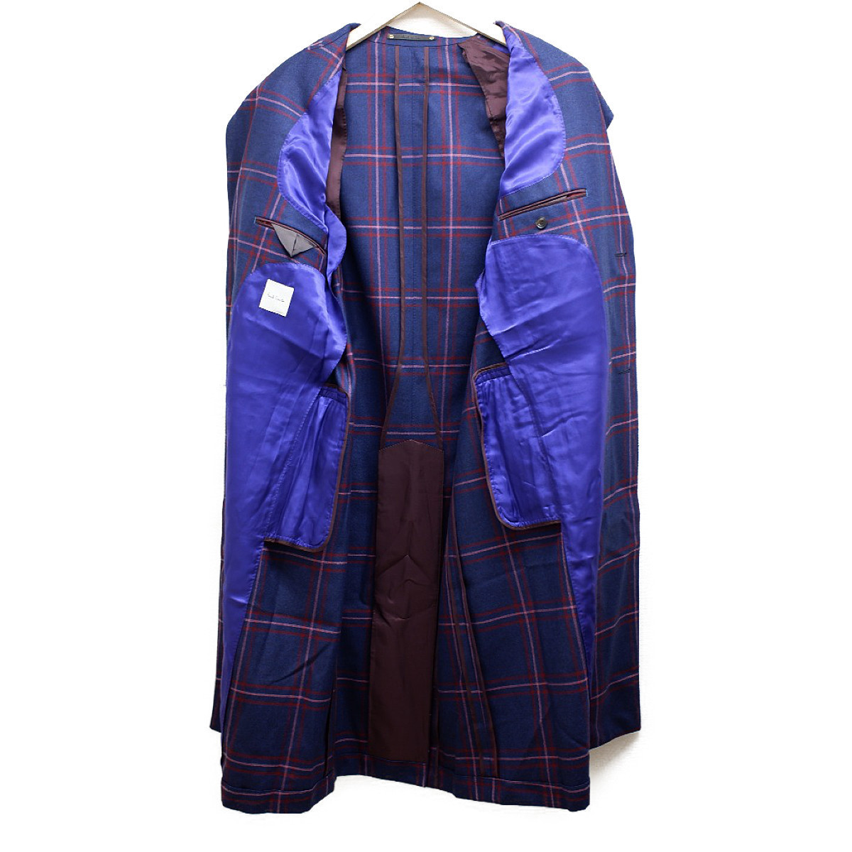 PaulSmith ポールスミス PF-IS-39714 ウール チェック柄 比翼チェスターコート M ネイビー メンズ(Mサイズ)|売買され ...