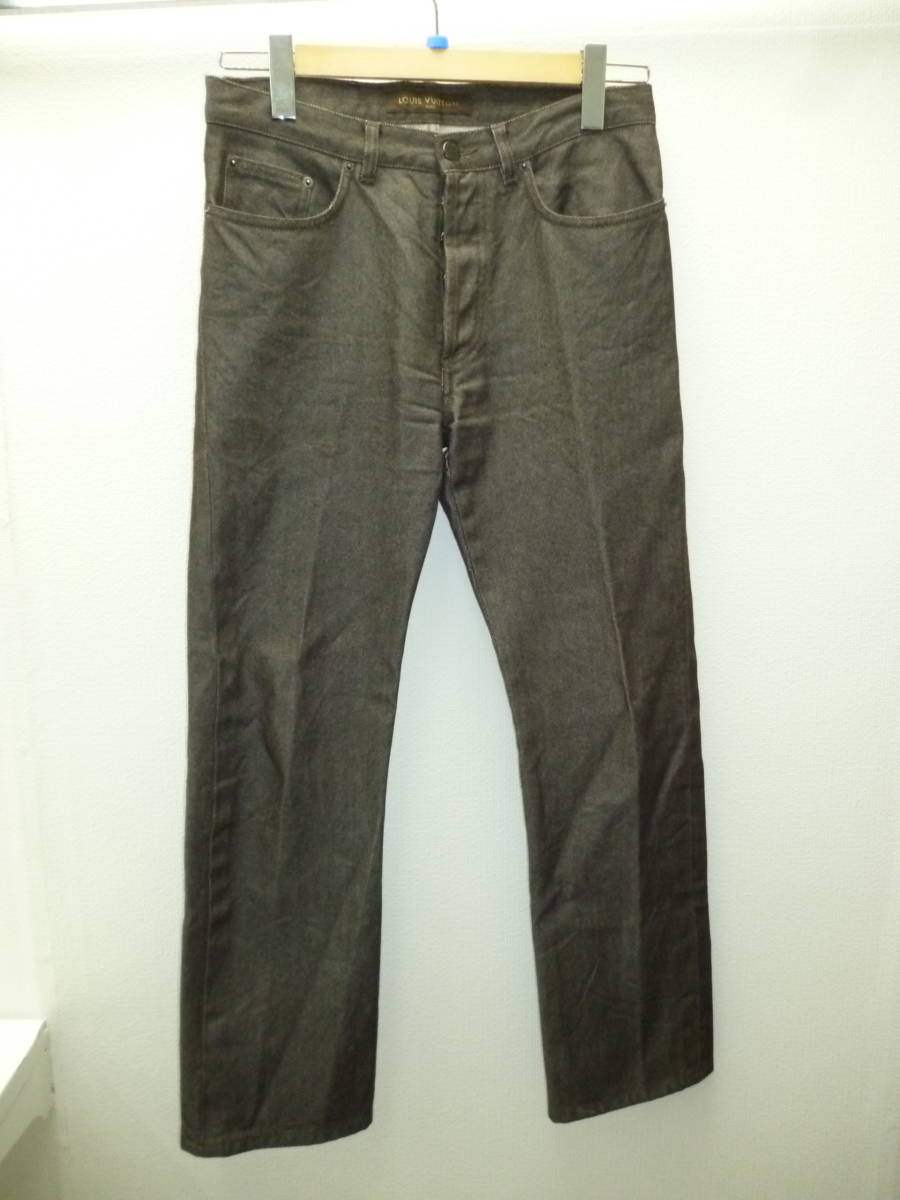 【爆買い，HOT】 of/209526/2003/ルイヴィトン LOUIS VUITTON ウール&times;コットン パンツ ボトム/ブラウン/サイズ46(その他)｜売買されたオークション情報、yahooの商品情報をアーカイブ公開 - オークファン 女性用