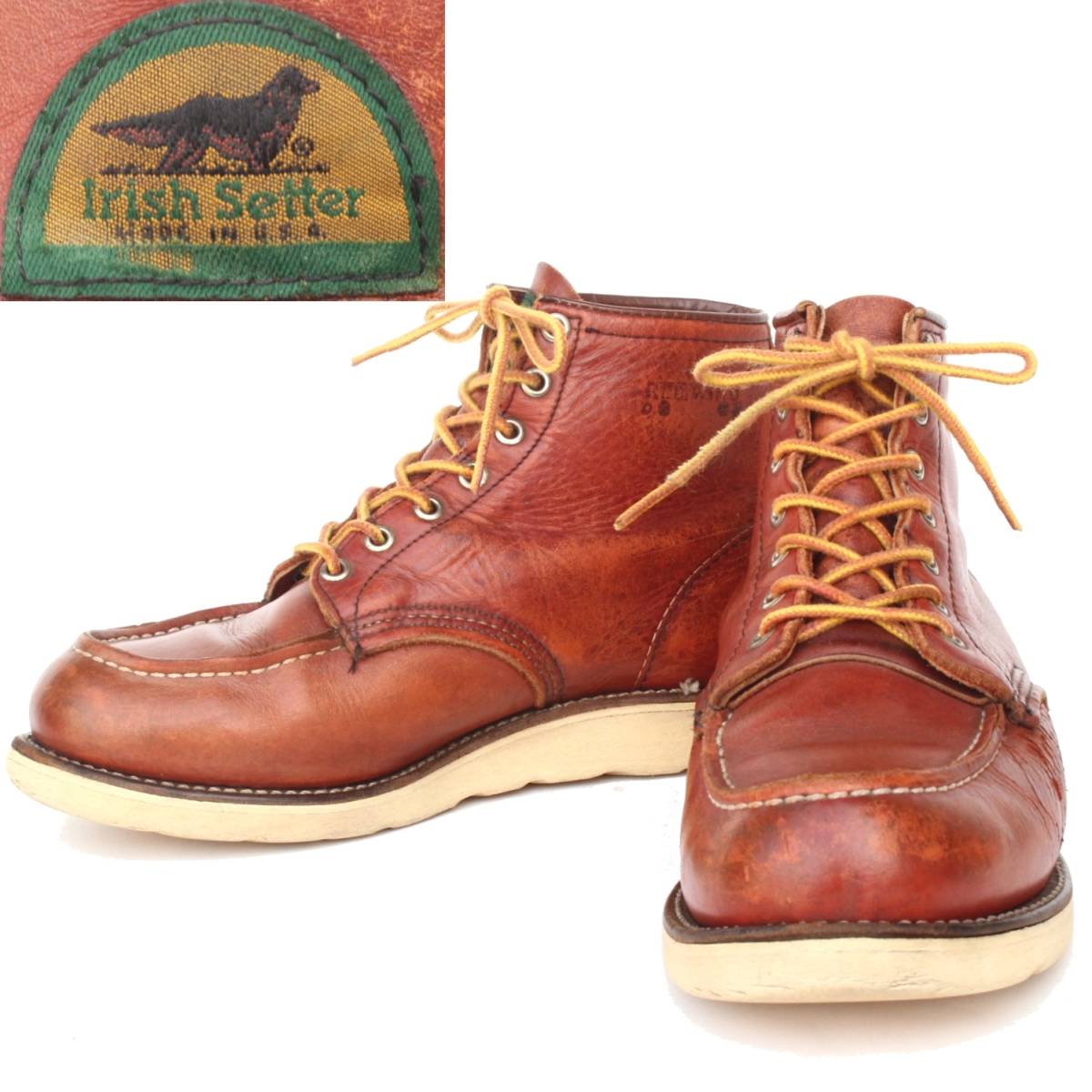 95年製P8工場アイリッシュセッター875 半円犬タグ 8E 箱付き レッドウィング875犬刻印アイリッシュセッター8D