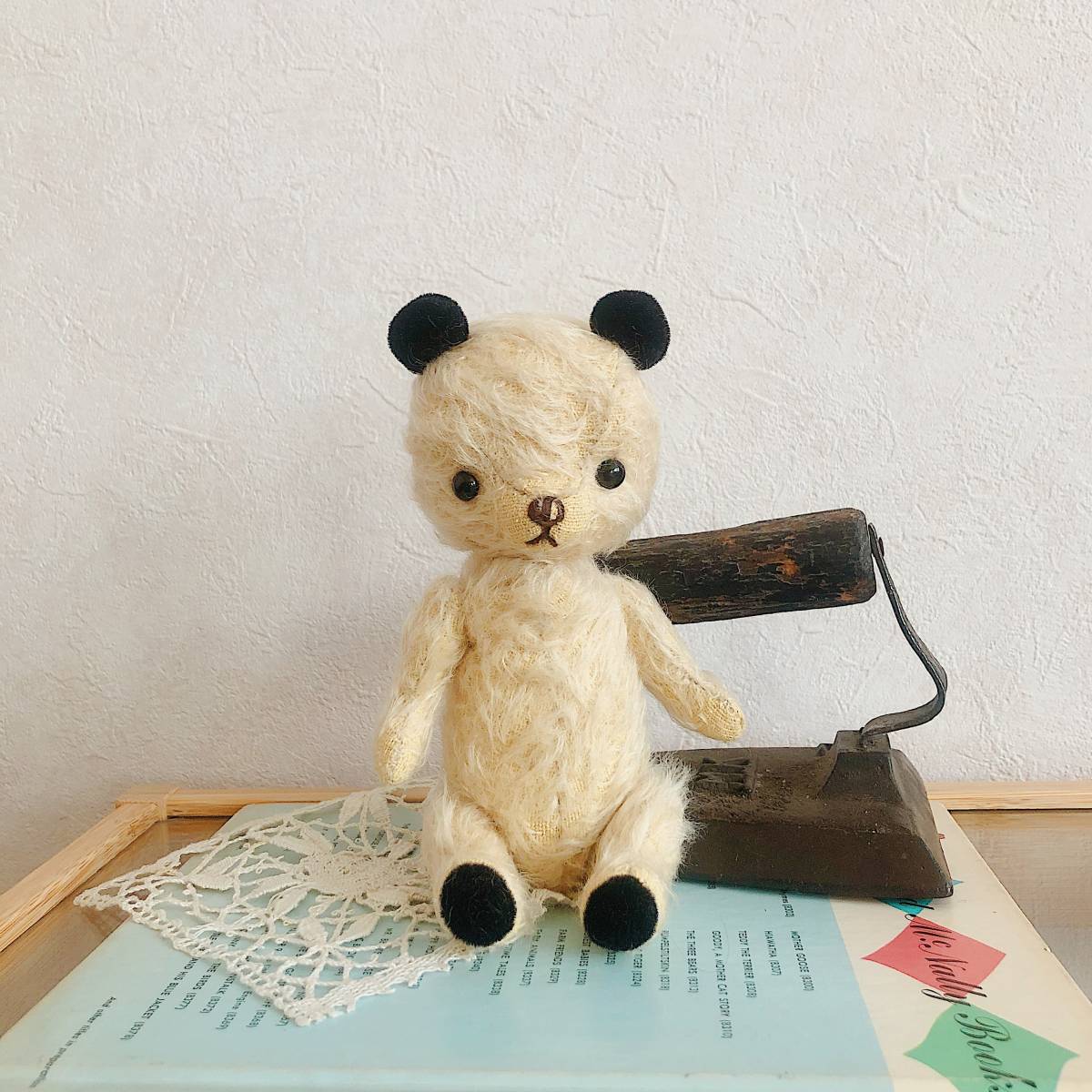 黒耳ベアちゃん☆送料無料、ハンドメイド、ぬいぐるみ、テディベア