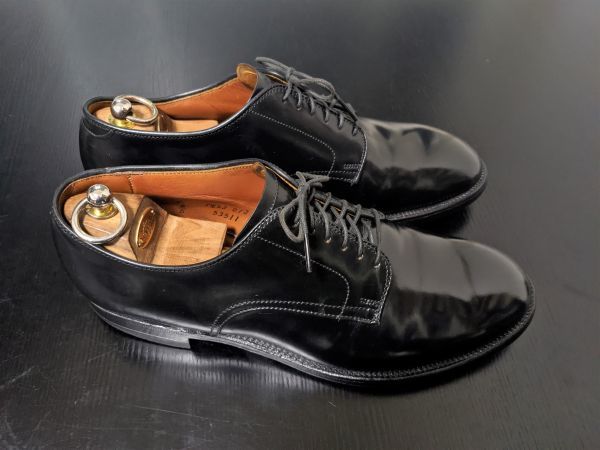 美品 オールデン 9B/D Alden ♯53511 コードバン プレーントゥ 黒 