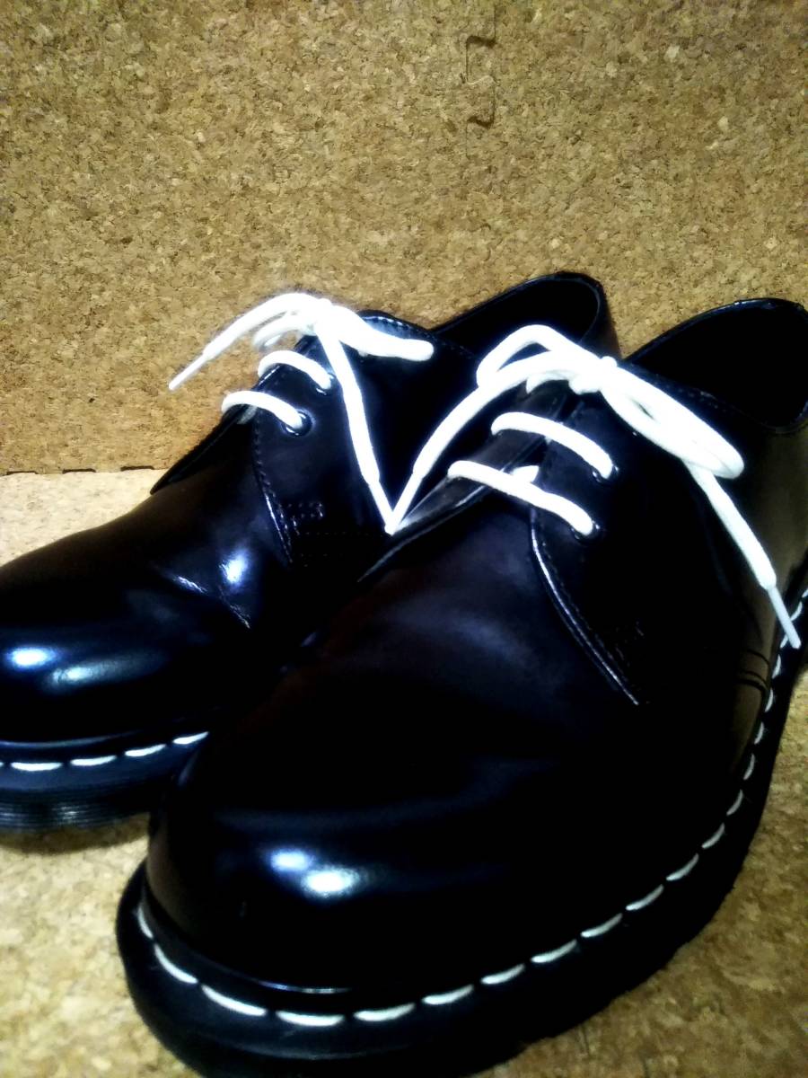 【Dr.MARTENS】ドクターマーチン 1461　3ホールシューズ UK7 (26cm ) スムースレザー ホワイトステッチ 限定品【美品】