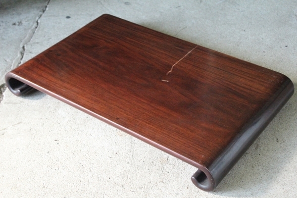 TB526重厚 天然木無垢 巻足花台 幅57.5cm 4.3kg◇華道/茶道具/高台