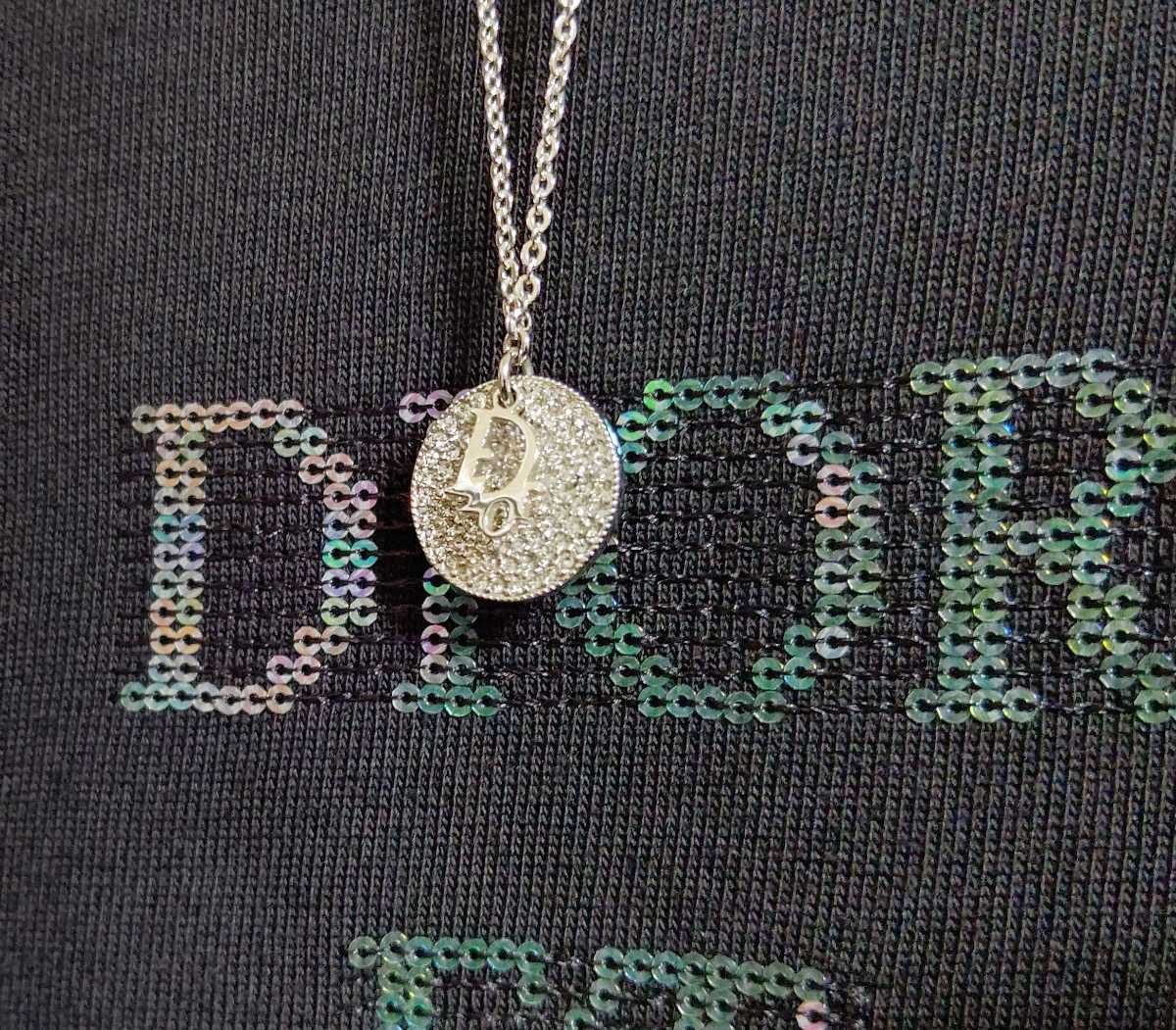 極美品　ChristianDior トロッター ネックレス ロゴ ラインストーン 極美品 Christian Dior ラインストーン×トロッターロゴ ネックレス