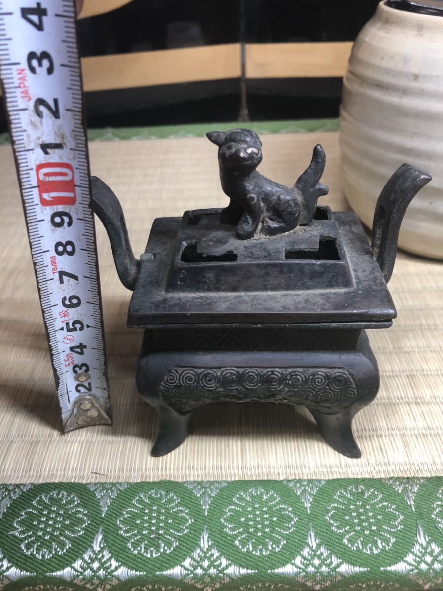 中国古美術 古玩 銅製 獅子香炉 唐銅 香炉 中国 古銅 文化遺産オンライン - 唐物 香炉台 鍍金獅子鈕
