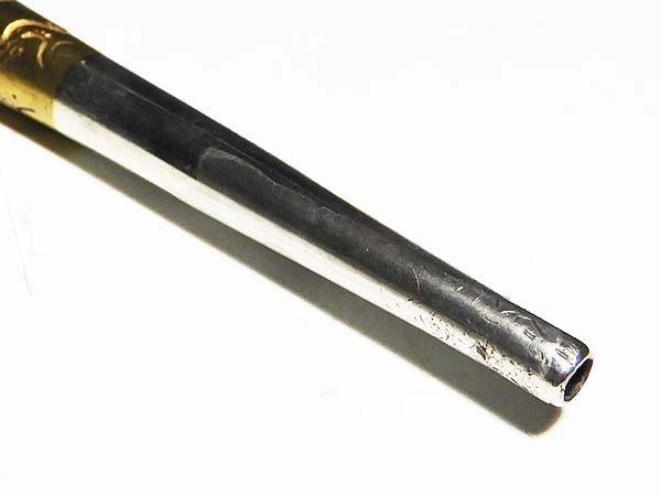 工芸品 煙管 美術品 コレクション 高級 鶴亀 90g ⁄ 銀製 キセル 在銘 銀