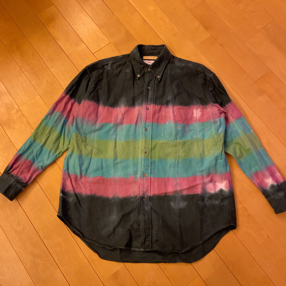 【中古美品】Graphpaper x FUTUR ダイダイ オックスフォードBDシャツ グラフペーパー(サイズ1)