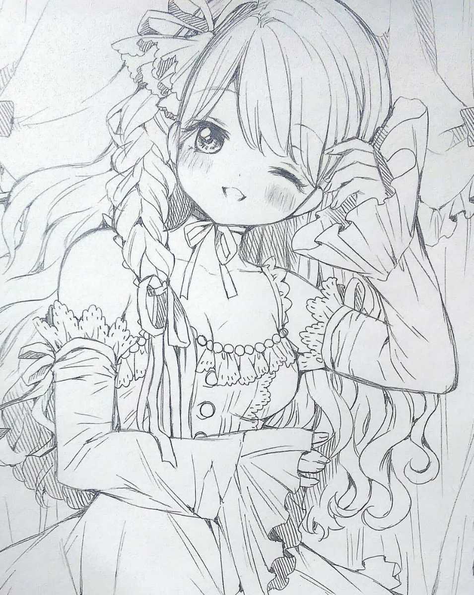 簡易リクエストお受け致します ラフ画イラスト 手描きイラスト 女の子 キャラクター1人 手描きイラスト 売買されたオークション情報 Yahooの商品情報をアーカイブ公開 オークファン Aucfan Com