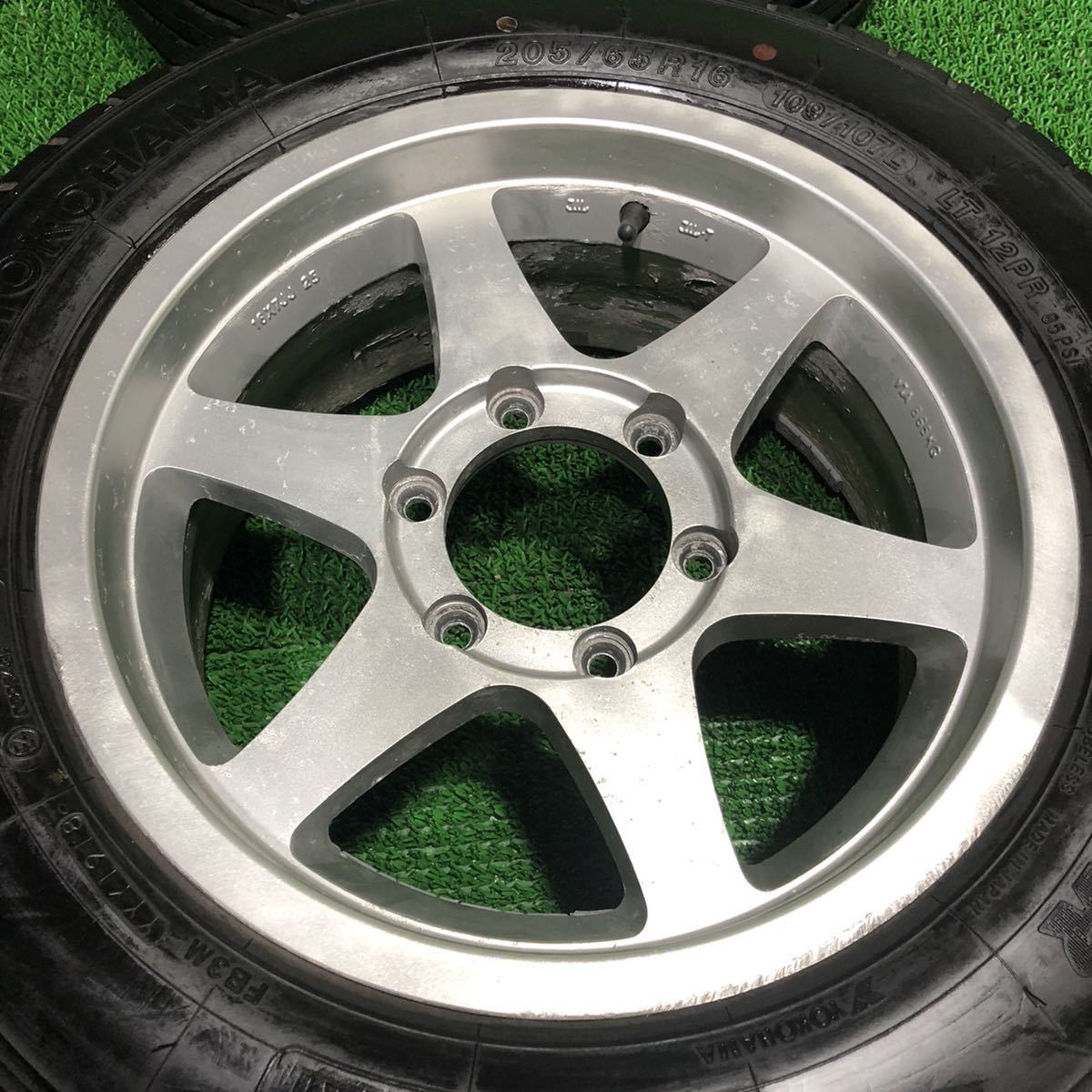 バリ山 ヨコハマ 205/65R16 109/107L LT12PR ホイールセット16x7JJ 6穴 