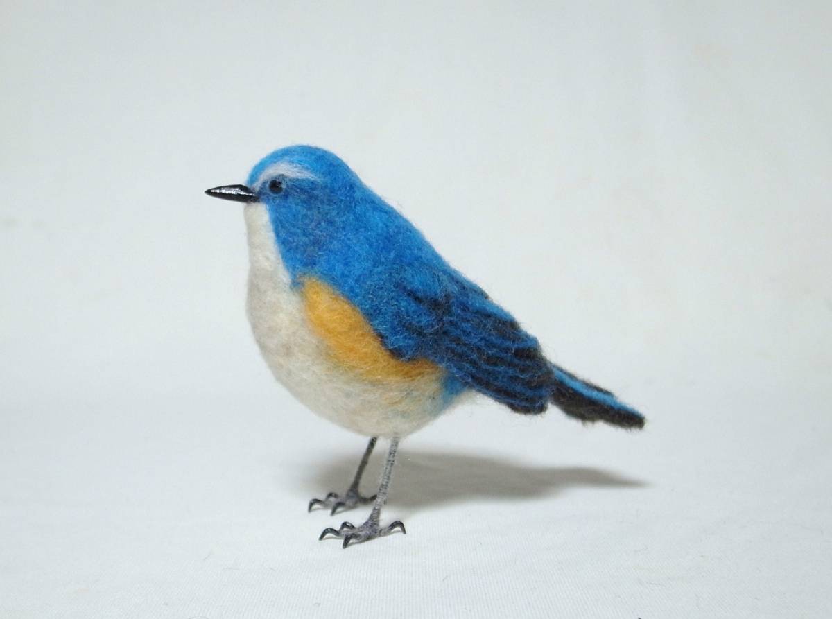 羊毛フェルト作家ribo様の幸せの青い鳥 羊毛フェルト 置物 幸せの青い