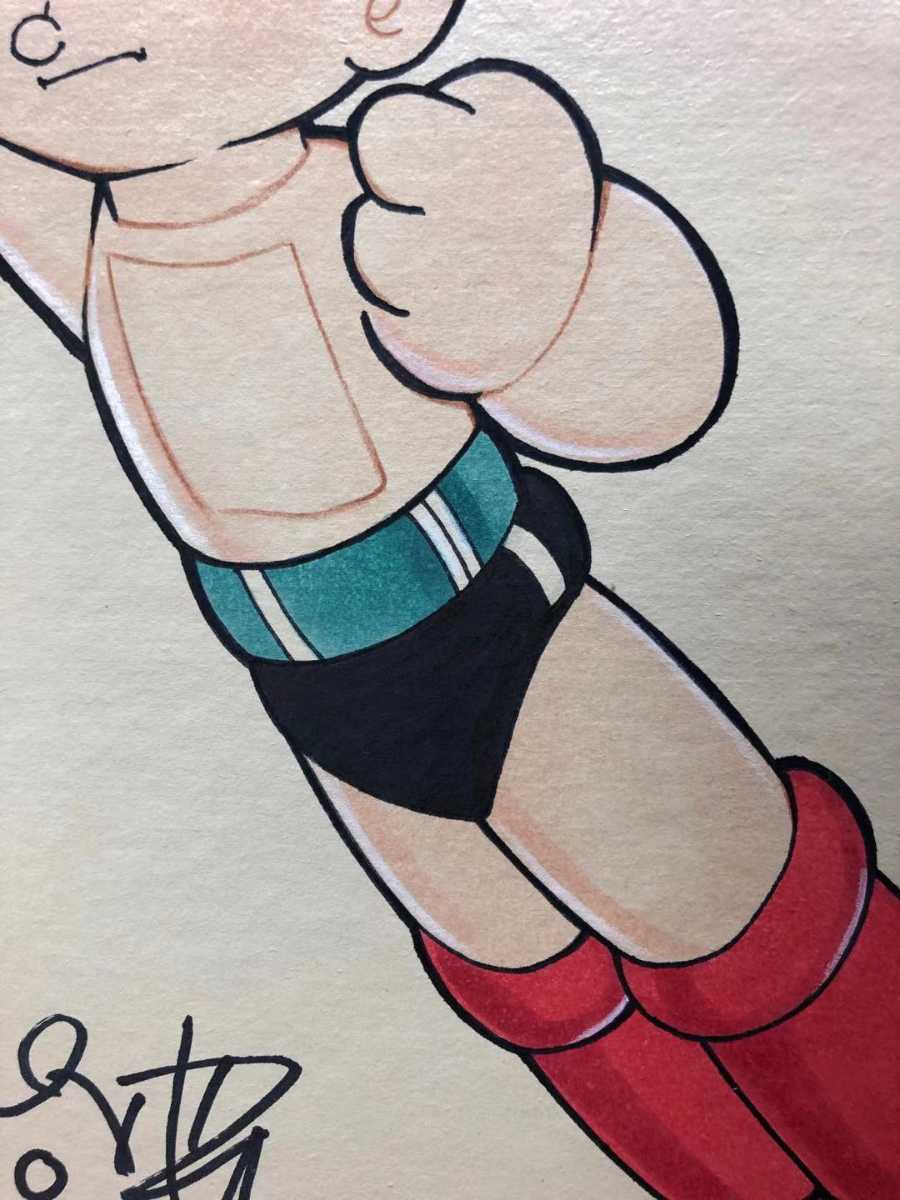 手塚治虫先生 直筆サイン付き 直筆画 鉄腕アトム てつわんアトムMighty