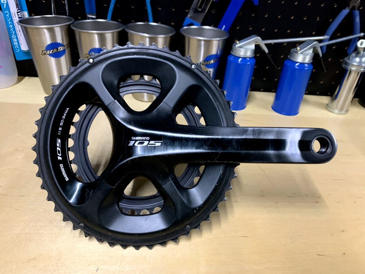爆買い，人気セール SHIMANO 105 FC-5800 11s 50-34T 170mm ブラック クランクセット シマノ 黒 ロード クロス TT(クランク)｜売買されたオークション情報、yahooの商品情報をアーカイブ公開 - オークファン クランク
