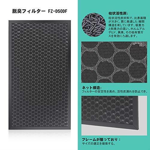 J&H空気清浄機交換用 脱臭フィルター FZ-D50DF(1枚) と 集じんフィルター HEPAフィルター FZ-D50HF(1枚) 互換品 (合計2枚入り) 脱臭フィルター J\u0026H 集じん FZ-Y80MF フィルター 中古-非常に良い